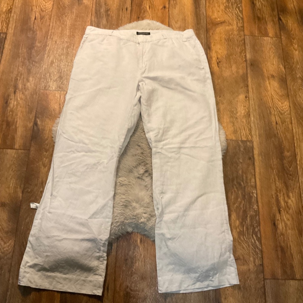 Banana Republic Martin Fit Pants Size 14 Linen Cotton Womens‎ Tan Tousers Dress